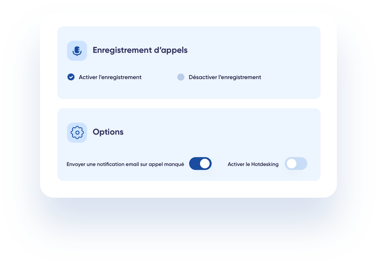 Personnalisez l'enregistrement de vos appels. Personnalisez l'enregistrement de vos appels.
