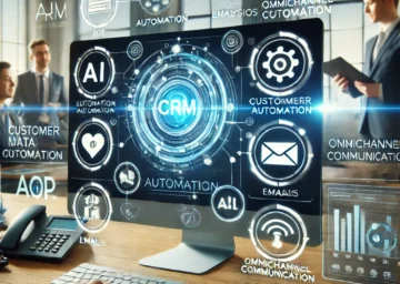 les tendances 2025 pour les fournisseurs VoIP et les centres d’appels, incluant des icônes représentant la technologie VoIP, l’IA et des outils analytiques