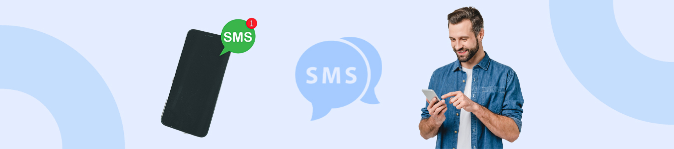 Illustration montrant la transition du SMS classique vers le SMS marketing, avec des graphiques et des statistiques sur son efficacité