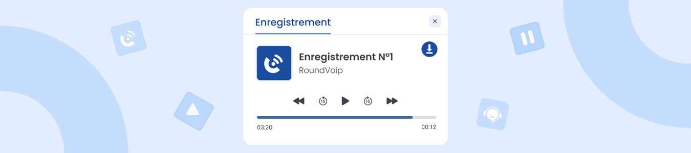 Illustration montrant l’enregistrement des appels utilisés pour améliorer la qualité du service client grâce à l’analyse et la formation